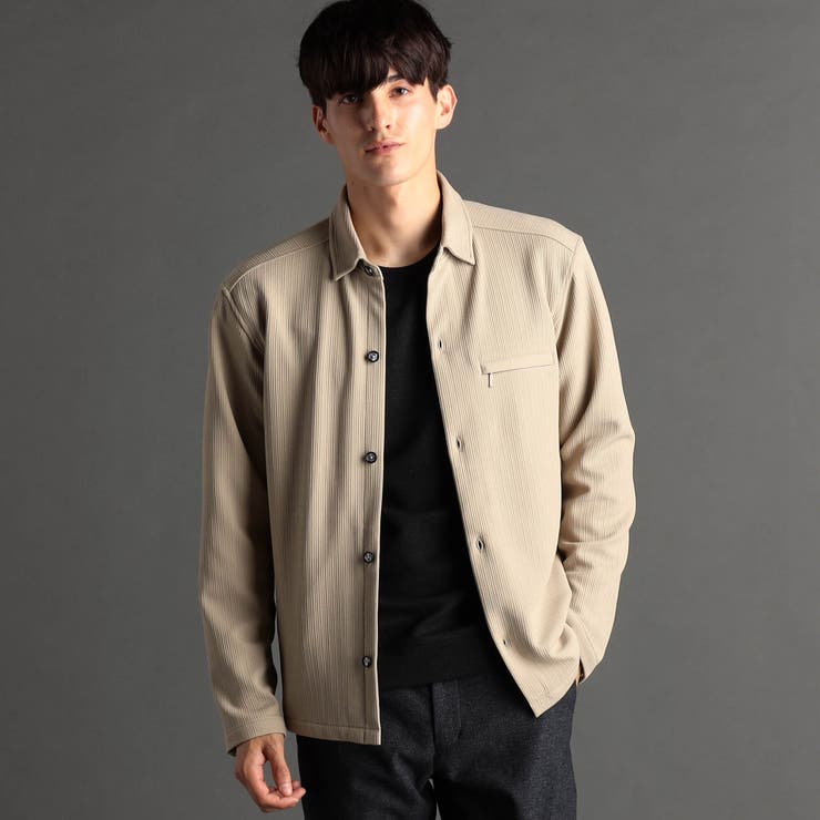 18ベージュ | トリコットワッシャージャカード シャツアウター | NICOLE
