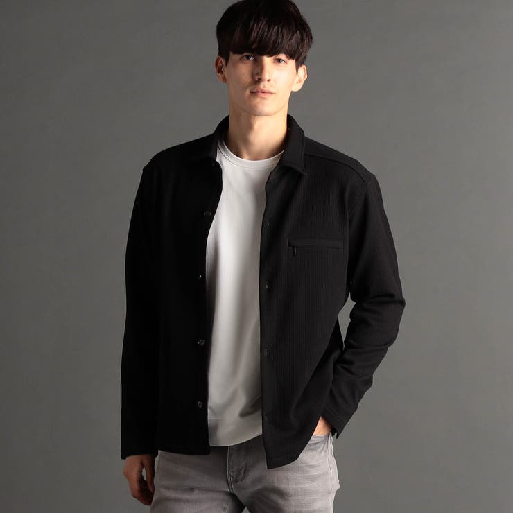 49ブラック | トリコットワッシャージャカード シャツアウター | NICOLE