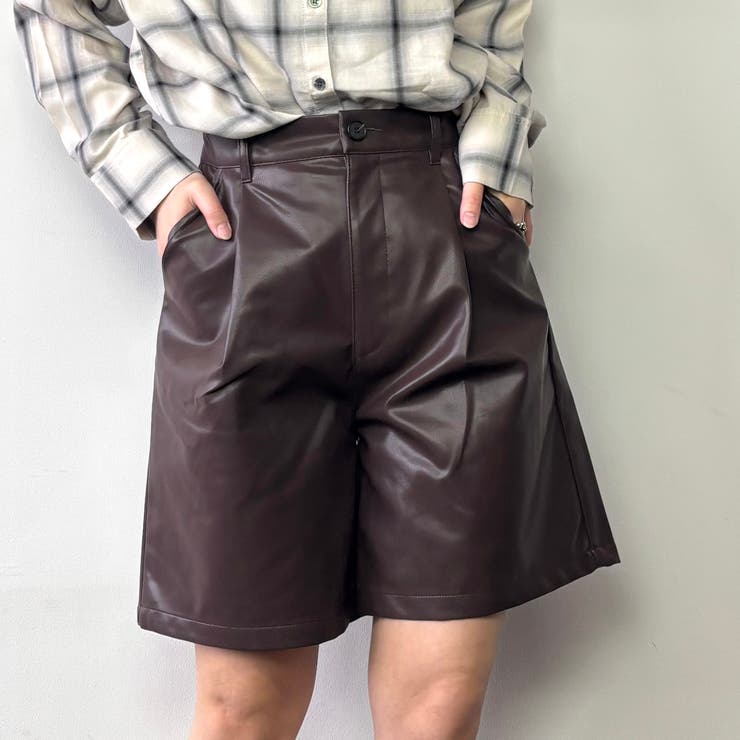 13ブラウン | ハイウエストハーフパンツ | NICOLE