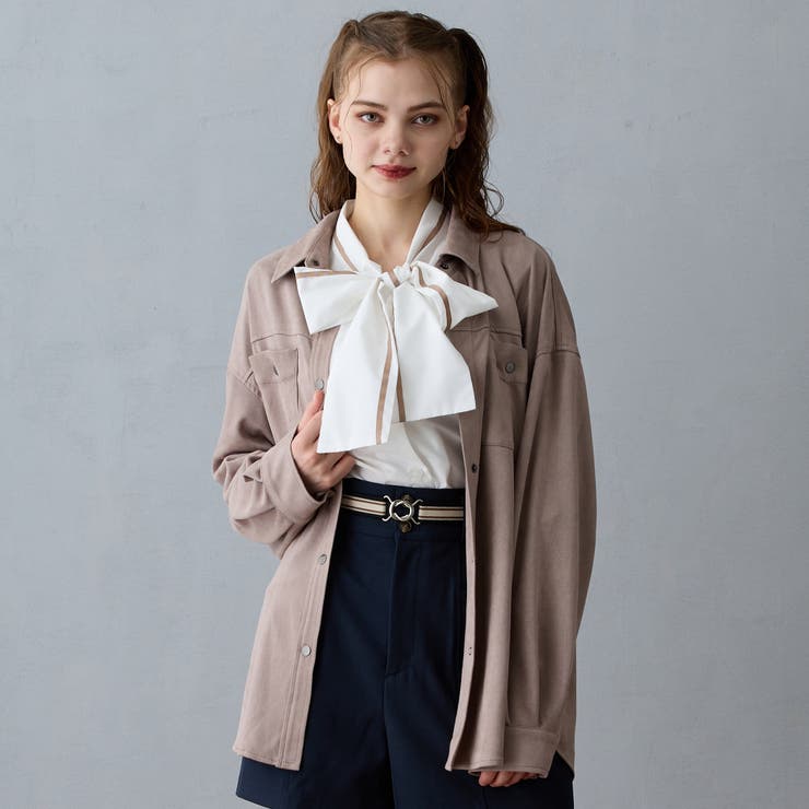 18ベージュ | バック刺繍オーバーシャツ | NICOLE