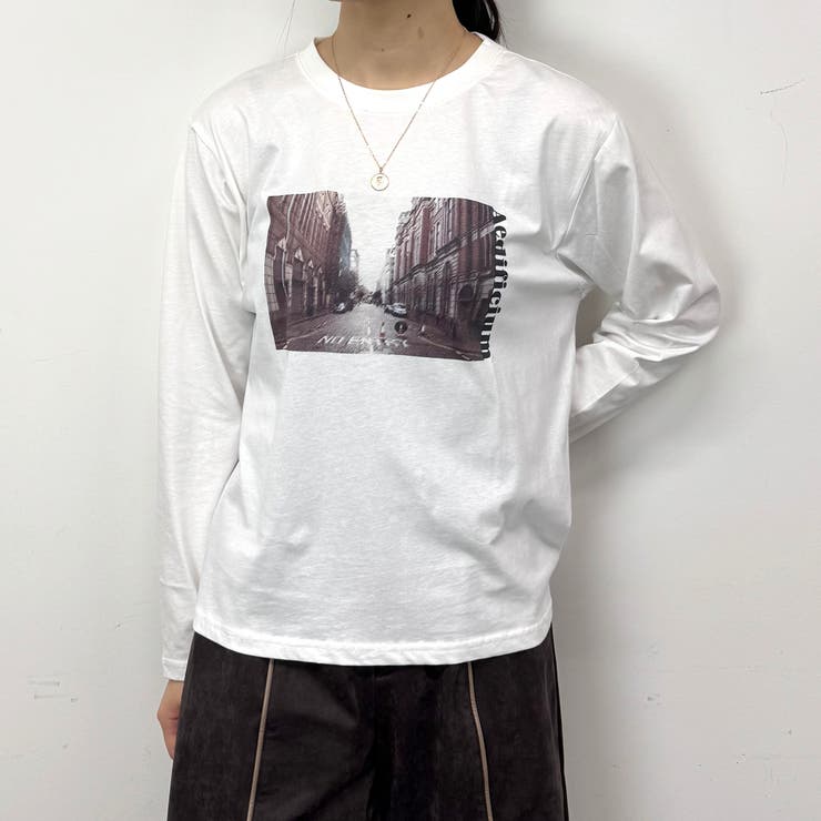 28オフホワイト | フォトプリントロングTシャツ | NICOLE