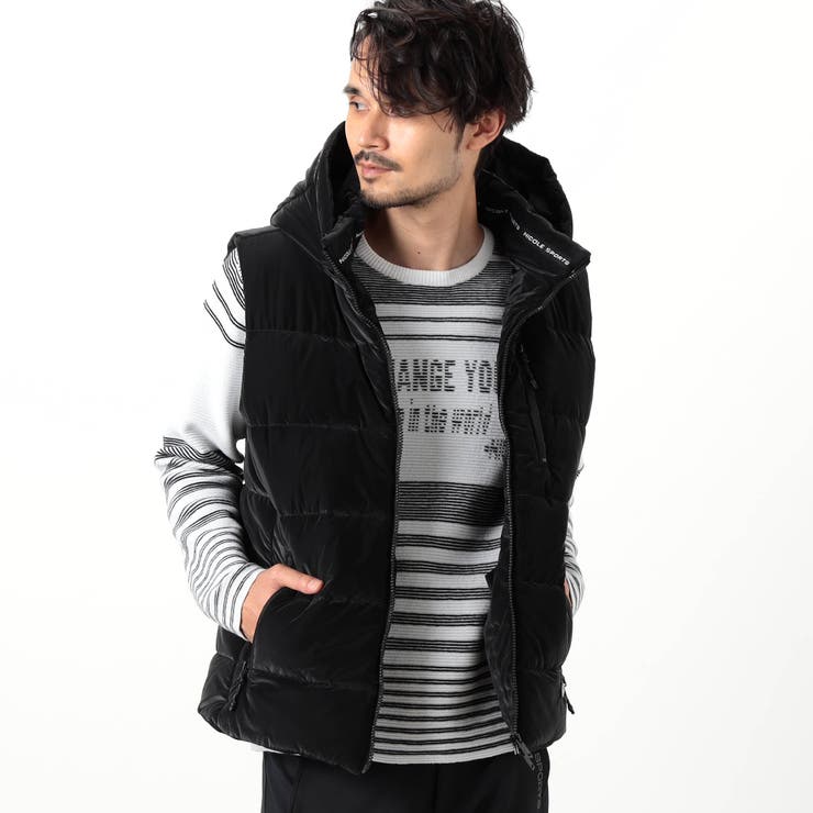 49ブラック | 【NICOLE SPORTS】ロゴデザインパテッドベスト | NICOLE