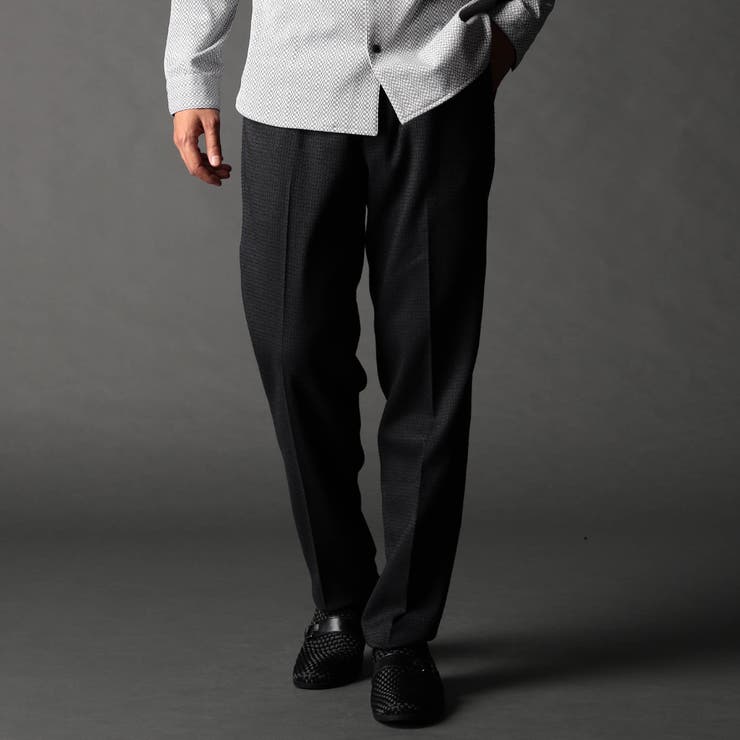 39チャコールグレー | ツィードライクセットアップパンツ | NICOLE