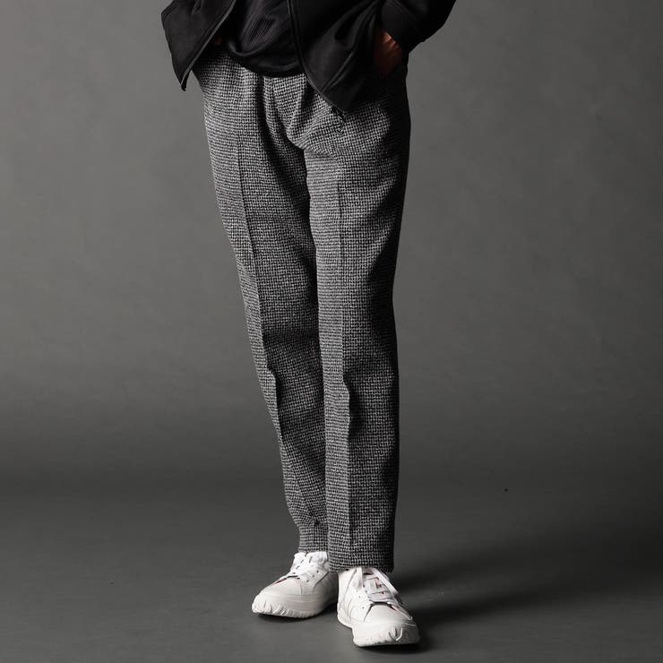 49ブラック | ツィードライクセットアップパンツ | NICOLE