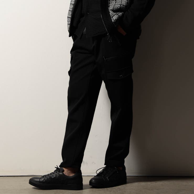 49ブラック | 【RIELABO】ボンディング デザインカーゴパンツ | NICOLE