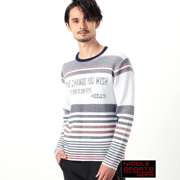 91その他2 | 【NICOLE SPORTS】ロゴタックジャカードボーダーニット | NICOLE