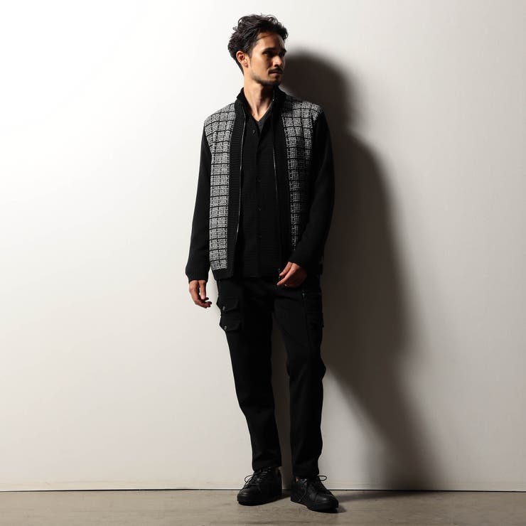 【RIELABO】ツイードチェック ドライバーズニット | NICOLE | 詳細画像3 