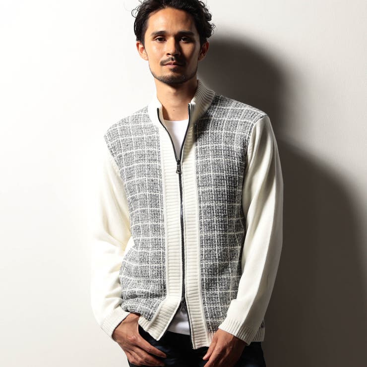 【RIELABO】ツイードチェック ドライバーズニット | NICOLE | 詳細画像4 