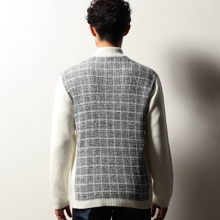 【RIELABO】ツイードチェック ドライバーズニット | NICOLE | 詳細画像7 