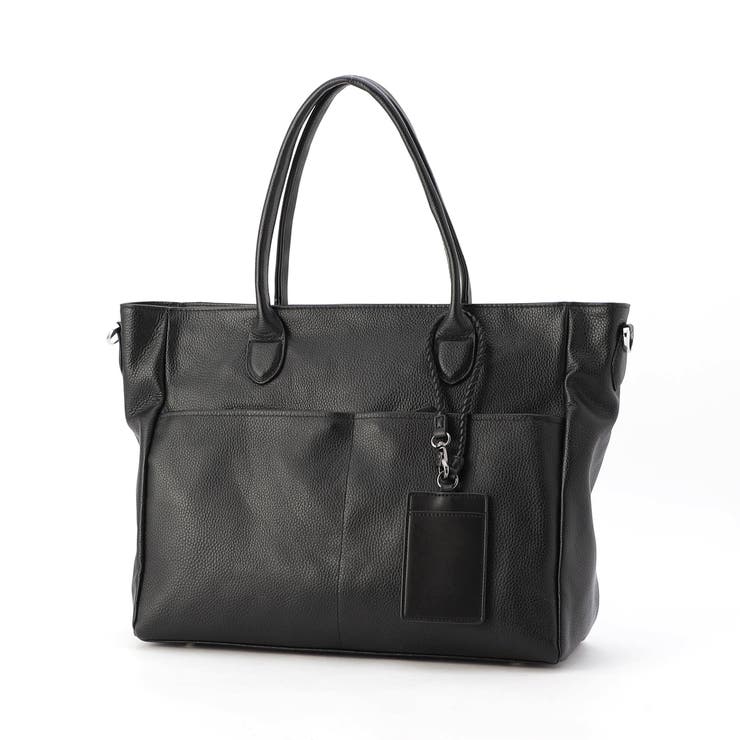 49ブラック | シュリンクレザー２ＷＡＹトートバッグ | NICOLE