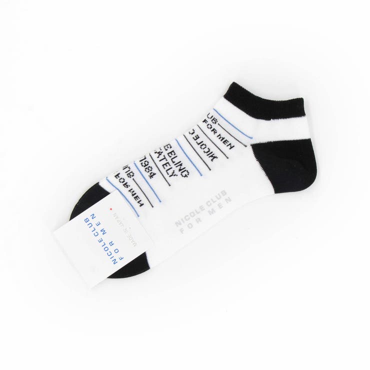 ボーダー×ロゴデザイン ショートソックス | NICOLE | 詳細画像1 