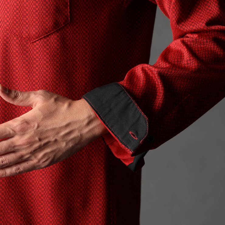 ジオメトリックスタンドボタンダウンシャツ | NICOLE | 詳細画像11 