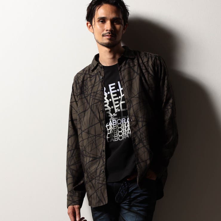 46カーキ | 【RIELABO】レイズオブライトプリントシャツ(日本製) | NICOLE