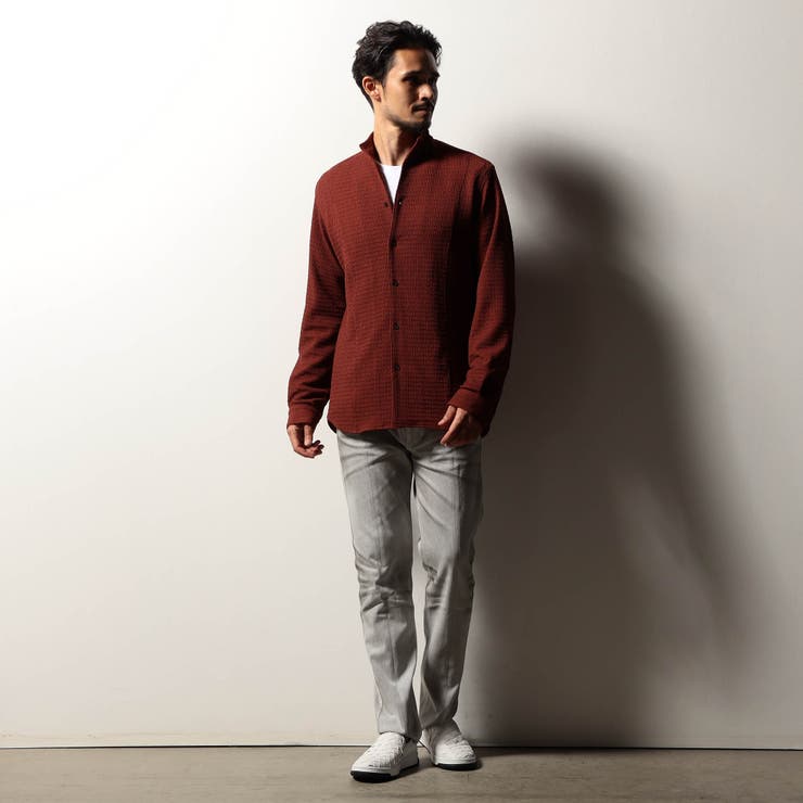 【RIELABO】バークジャカードスタンドカラーシャツ | NICOLE | 詳細画像2 