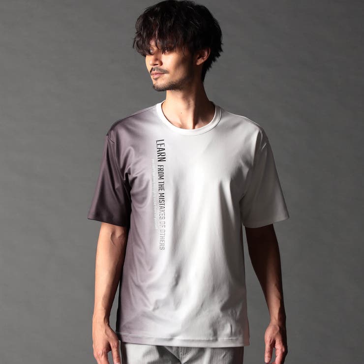 29グレー | 【25年モデル EC限定再販売】ストレッチポンチ 縦ロゴグラデーションTシャツ | NICOLE