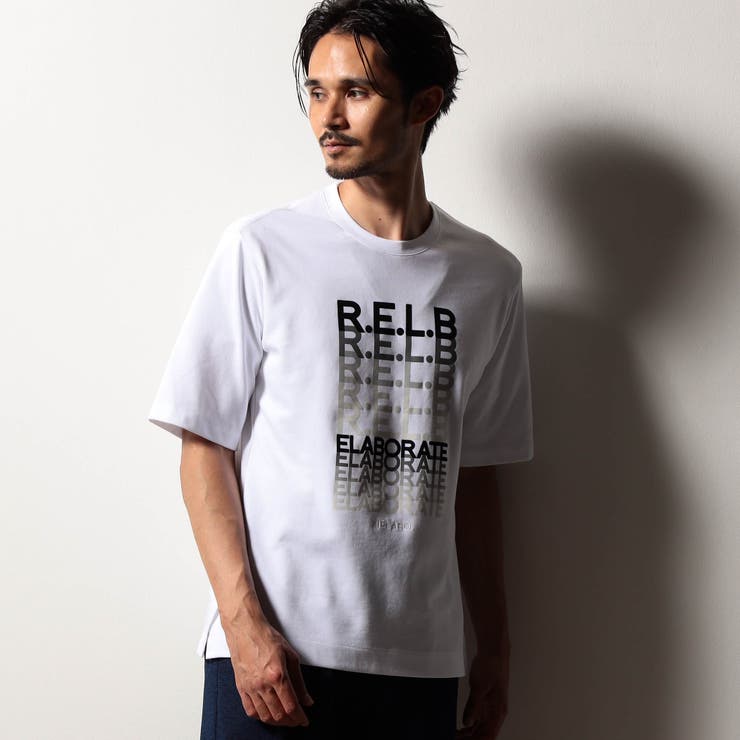 『4年保証』 RIELABO】グラデーションロゴプリント クルーネックTシャツ[品番 ウェア