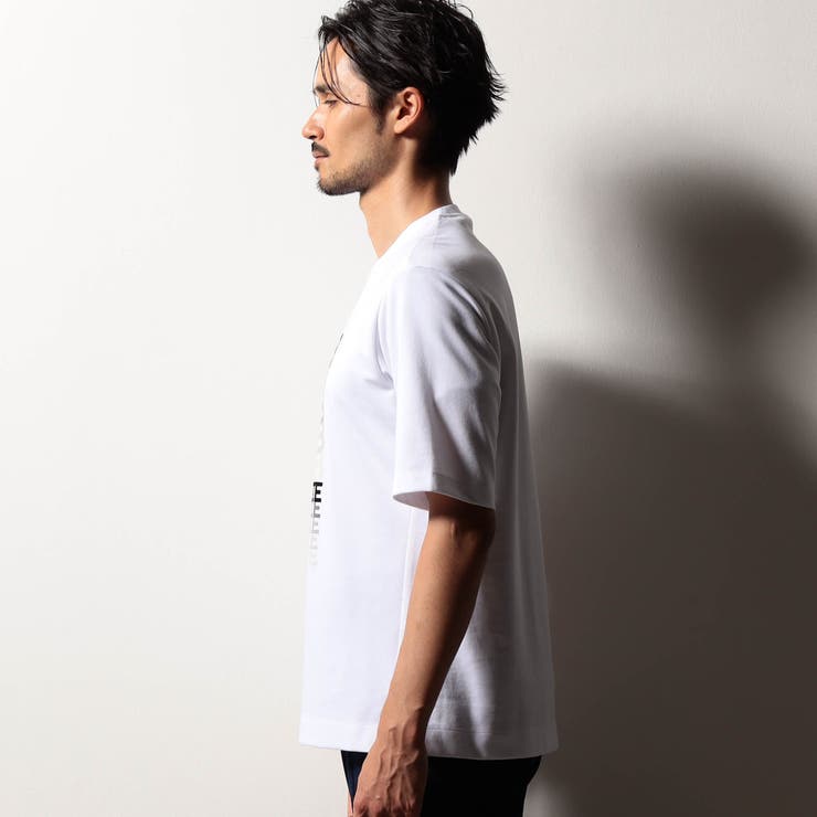 RIELABO】グラデーションロゴプリント クルーネックTシャツ[品番