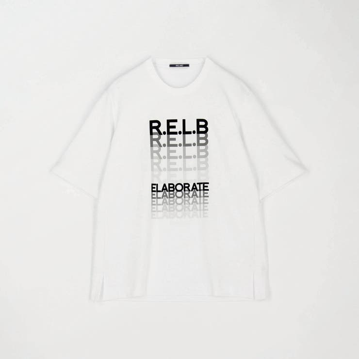 RIELABO】グラデーションロゴプリント クルーネックTシャツ[品番