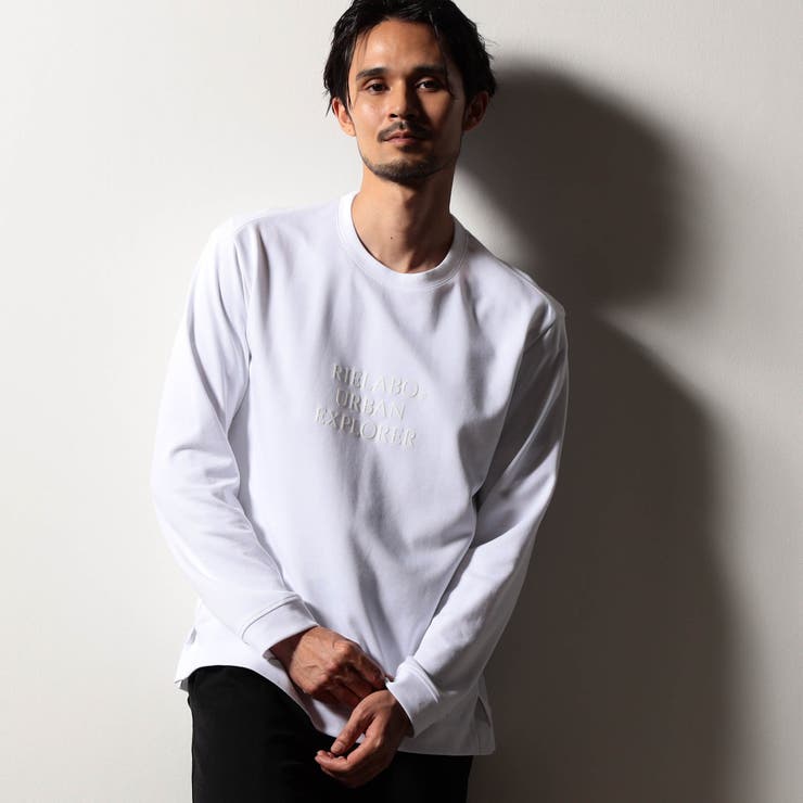 09ホワイト | 【RIELABO】ジェルロゴプリント クルーネックTシャツ | NICOLE