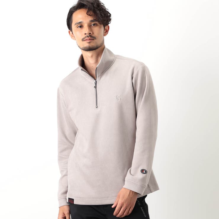 19ライトグレー | 【NICOLE SPORTS】スウェード調ハーフジッププルオーバー | NICOLE