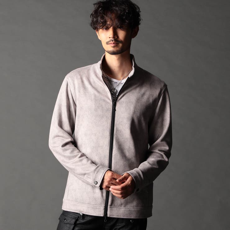 19ライトグレー | ポンチスウェードスタンドブルゾン | NICOLE