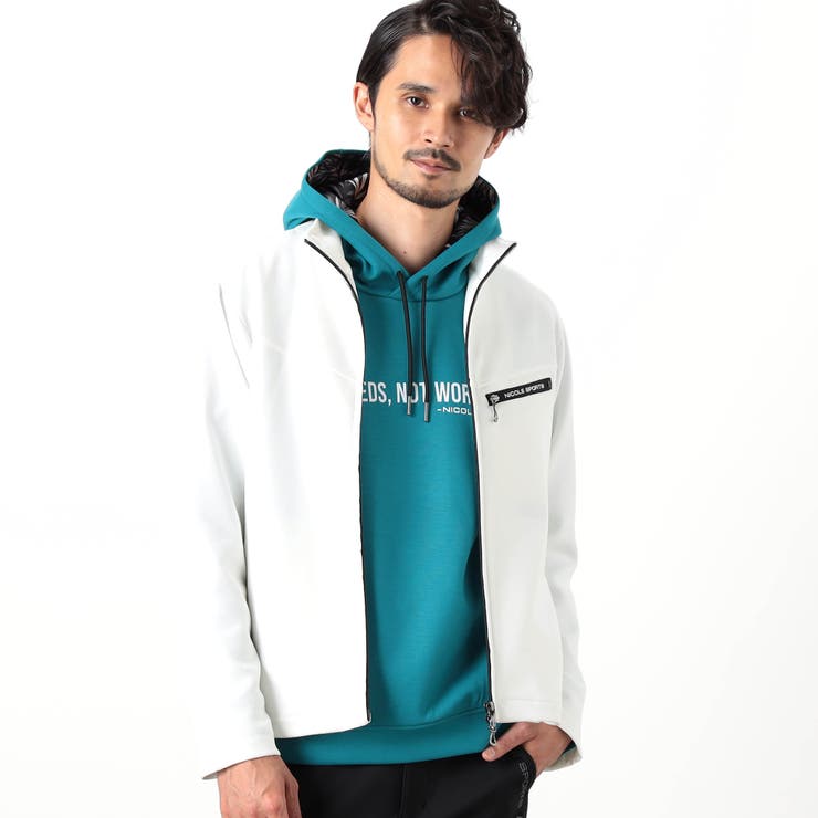 NICOLE SPORTS ネイビー ジャケット 52 NICOLE SPORTS】ダンボールニットスタンドブルゾン[品番