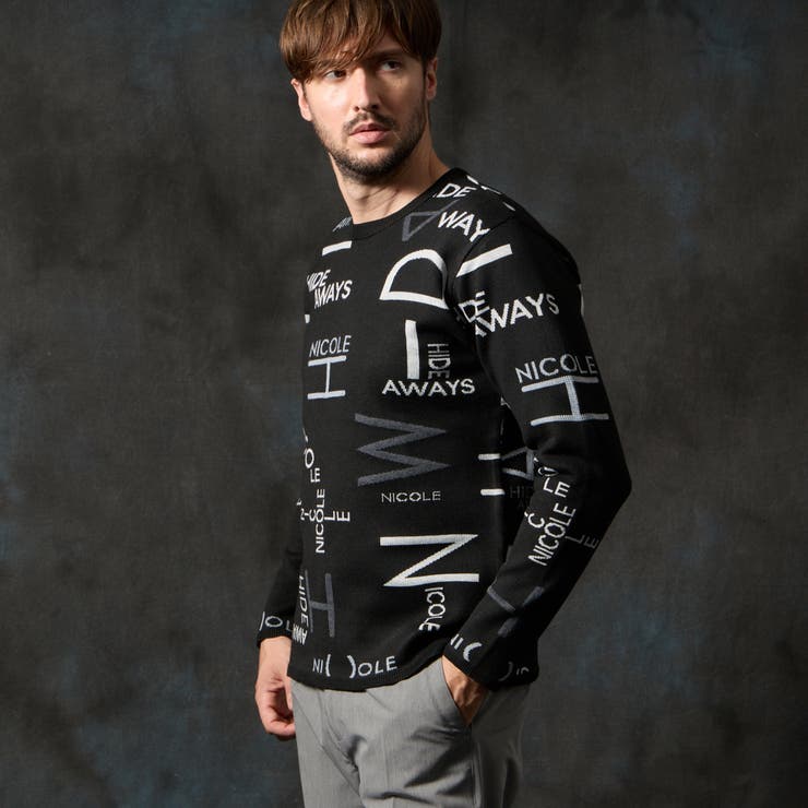 ロゴジャカードクルーネックニット[品番：NICW0006956]｜NICOLE