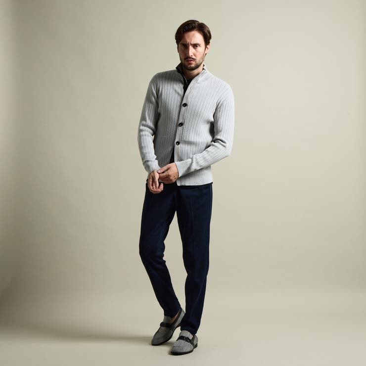 プレーティングリブジャカードニットジップブルゾン | NICOLE | 詳細画像2 