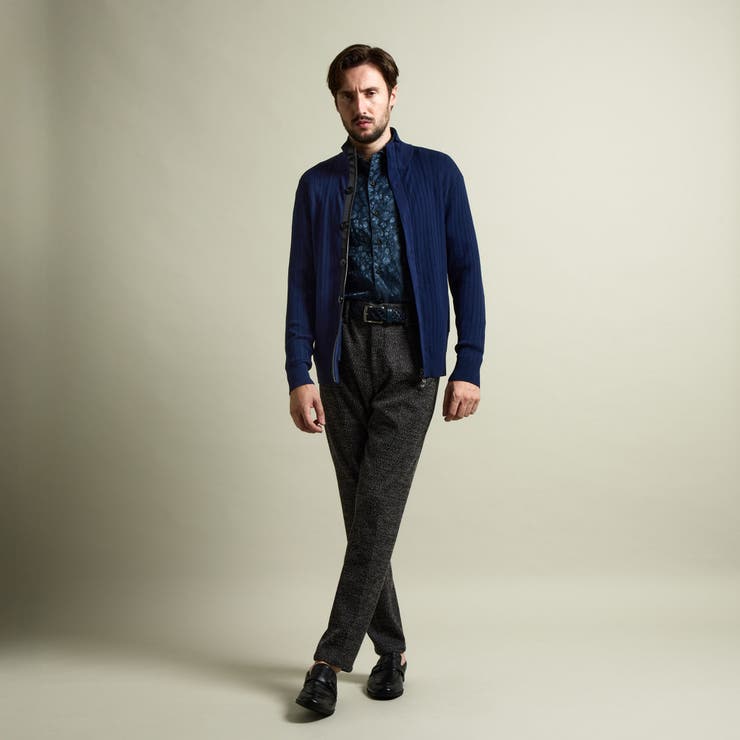 プレーティングリブジャカードニットジップブルゾン | NICOLE | 詳細画像4 