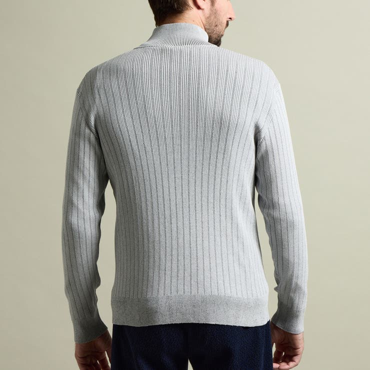 プレーティングリブジャカードニットジップブルゾン | NICOLE | 詳細画像7 