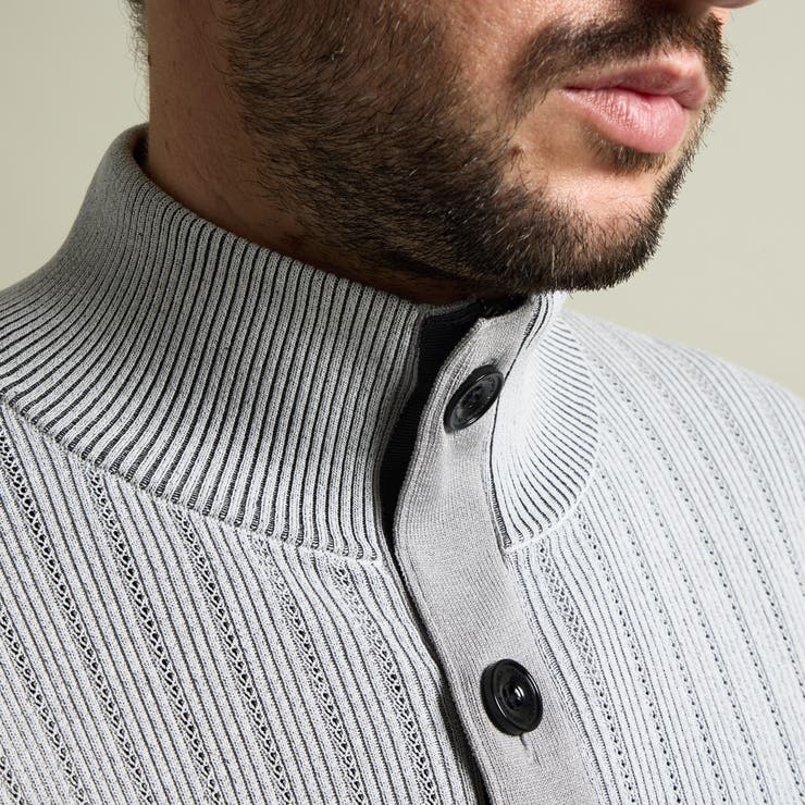 プレーティングリブジャカードニットジップブルゾン | NICOLE | 詳細画像8 