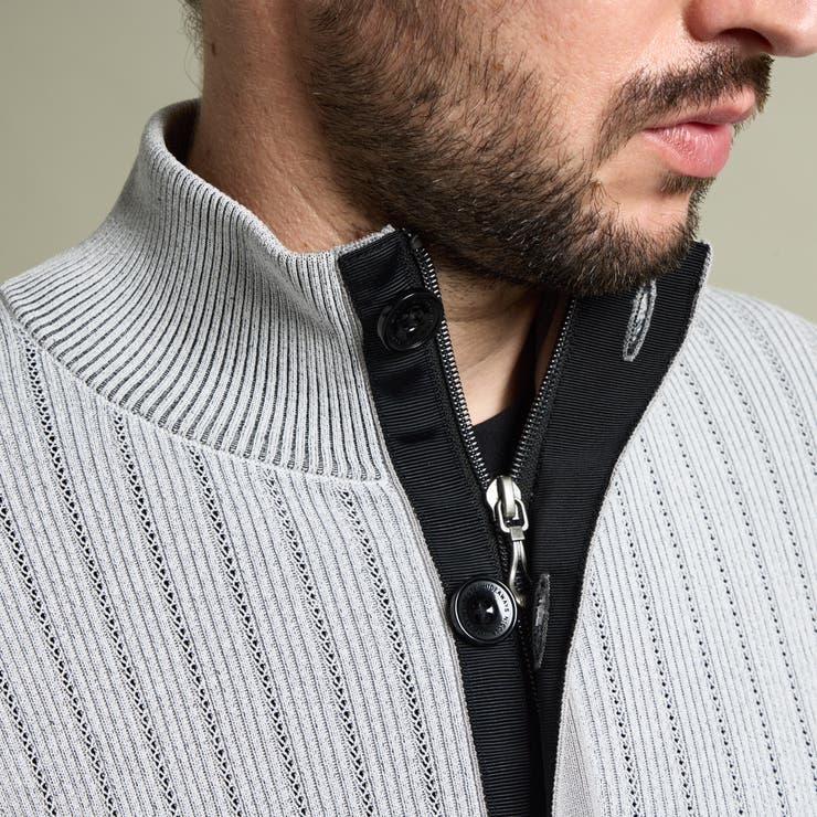 プレーティングリブジャカードニットジップブルゾン | NICOLE | 詳細画像9 