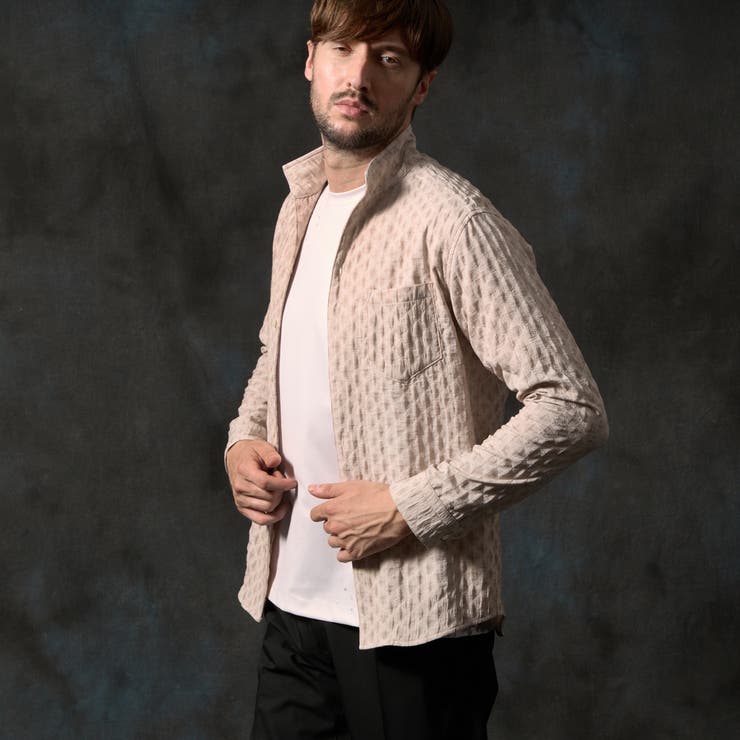 カラーコーティングスタンドカラーシャツ | NICOLE | 詳細画像1 