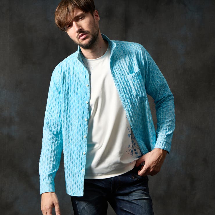 64サックス | カラーコーティングスタンドカラーシャツ | NICOLE