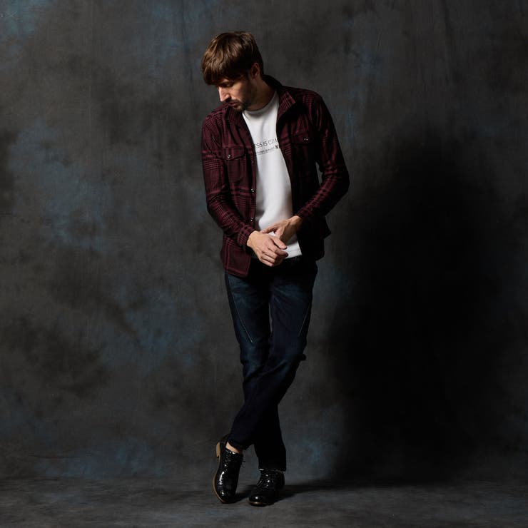 フロッキープリントスタンドカラーシャツ | NICOLE | 詳細画像2 