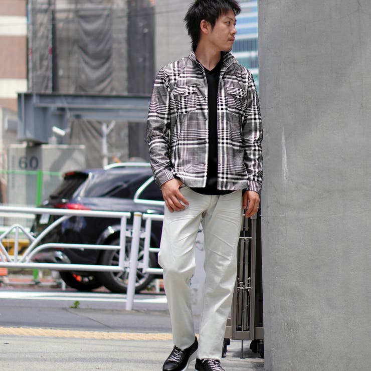 フロッキープリントスタンドカラーシャツ | NICOLE | 詳細画像20 