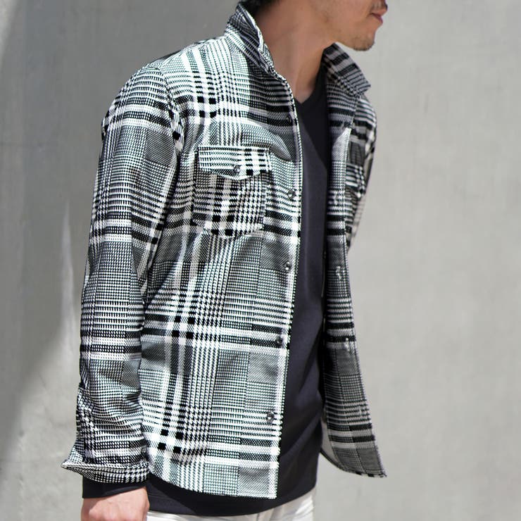 フロッキープリントスタンドカラーシャツ | NICOLE | 詳細画像21 