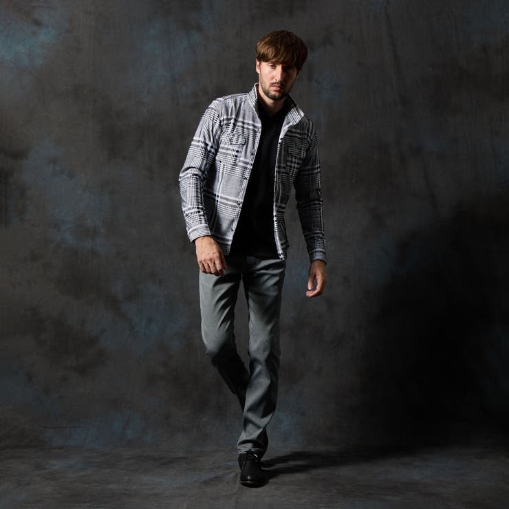 フロッキープリントスタンドカラーシャツ | NICOLE | 詳細画像3 