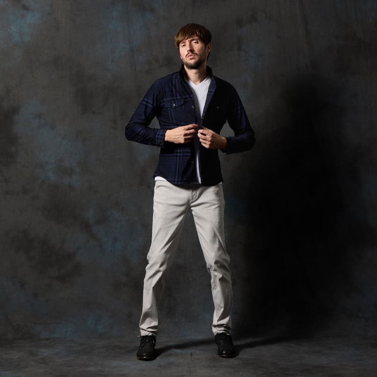 フロッキープリントスタンドカラーシャツ | NICOLE | 詳細画像5 