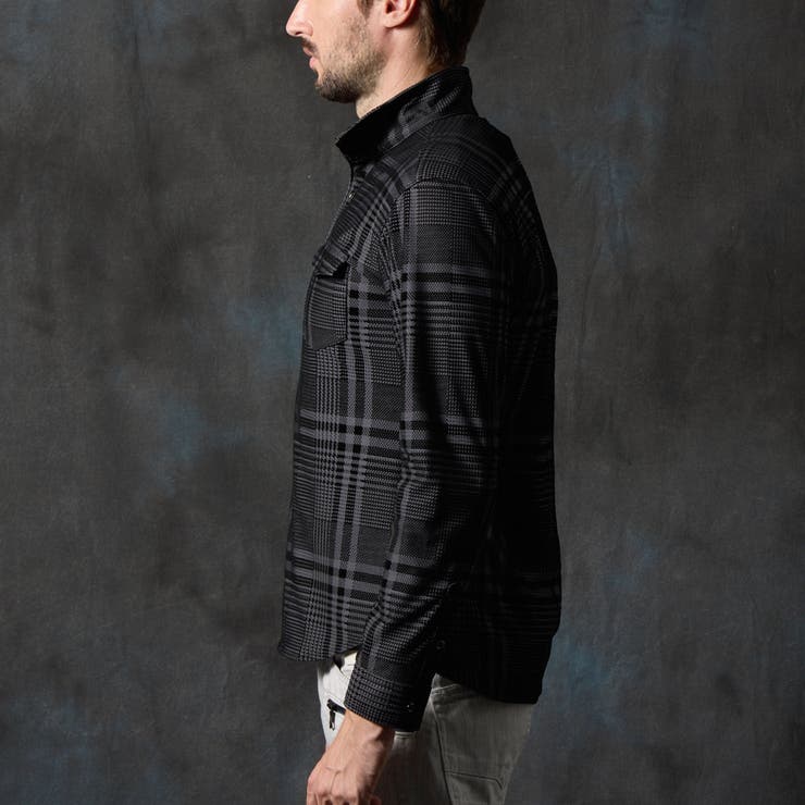 フロッキープリントスタンドカラーシャツ | NICOLE | 詳細画像7 