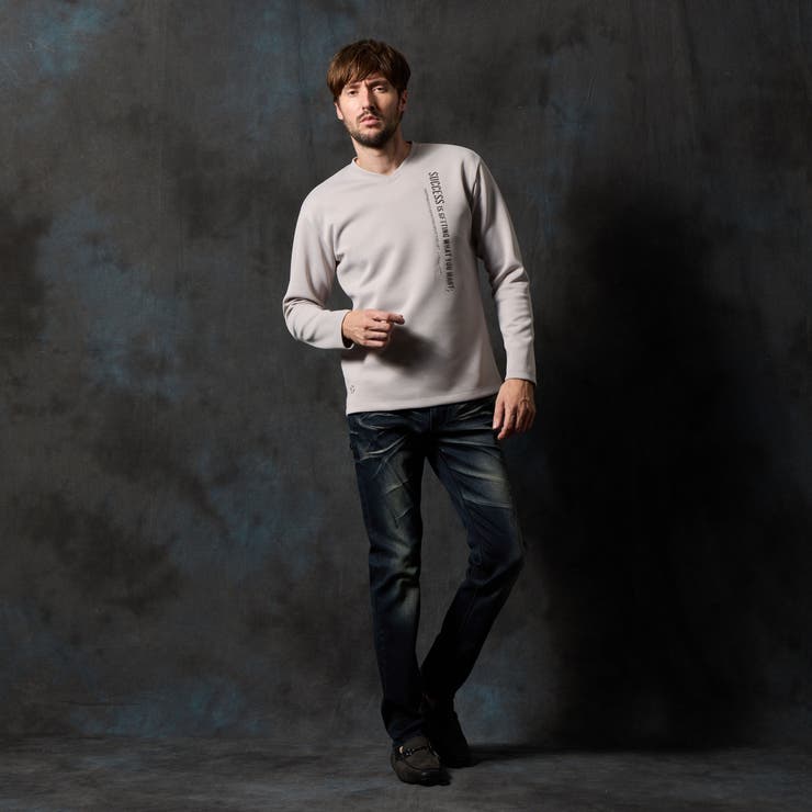 ジェルプリントVネック長袖プルオーバー | NICOLE | 詳細画像3 