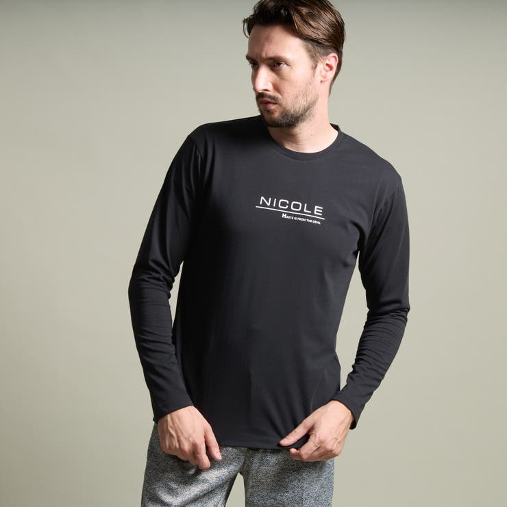 シルケットクルーネック長袖Tシャツ[品番：NICW0006958]｜NICOLE