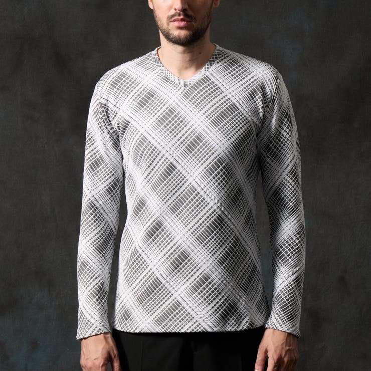 ブリスターチェックＶネックプルオーバー | NICOLE | 詳細画像7 