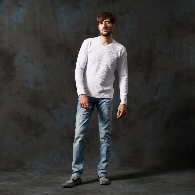 ゼブラ風ブリスタ-ジャカードＶネックプルオーバー | NICOLE | 詳細画像2 