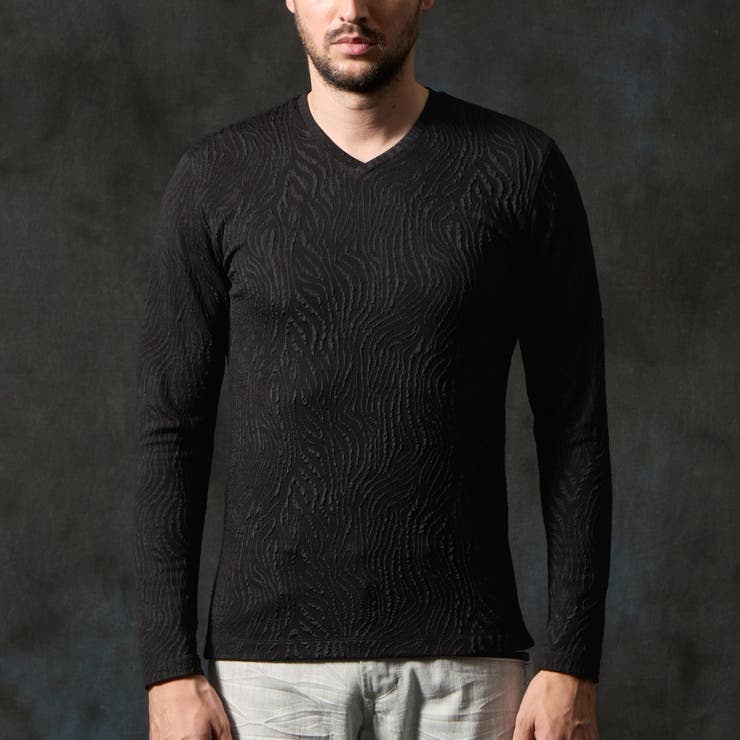 ゼブラ風ブリスタ-ジャカードＶネックプルオーバー | NICOLE | 詳細画像6 