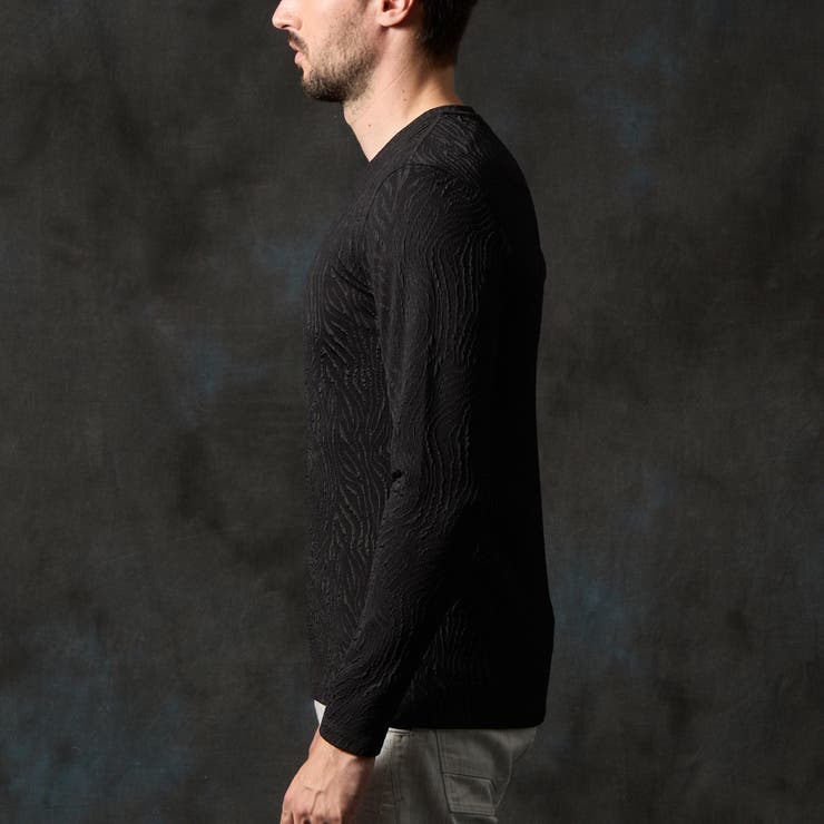 ゼブラ風ブリスタ-ジャカードＶネックプルオーバー | NICOLE | 詳細画像8 