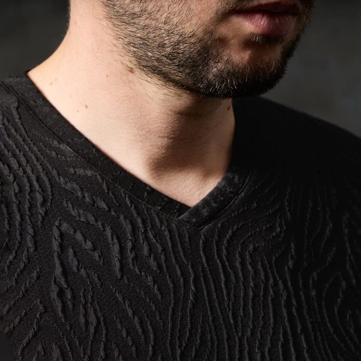 ゼブラ風ブリスタ-ジャカードＶネックプルオーバー | NICOLE | 詳細画像9 