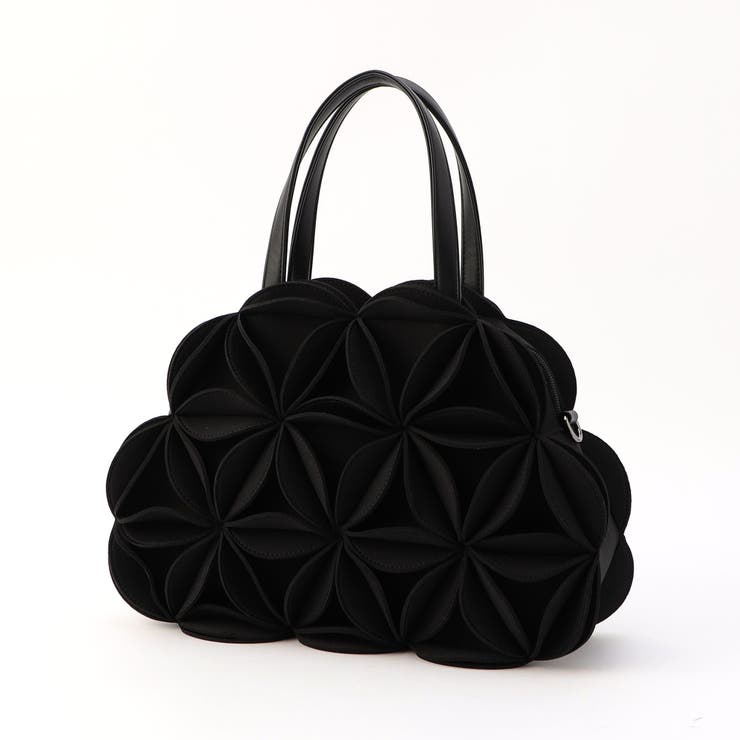 49ブラック | 3Dフラワーストラップ付きミニボストンバック | NICOLE