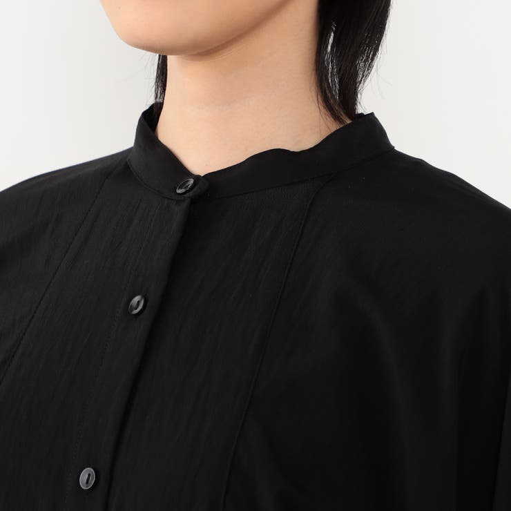 袖ドロスト使い５分袖バンドカラーシャツ | NICOLE | 詳細画像7 