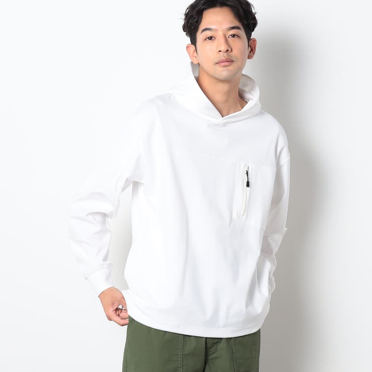 09ホワイト | 圧縮マイクロカノコプルパーカー | NICOLE